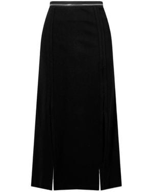 Helmut Lang Cut-Out Zippered Midi Skirt - Black