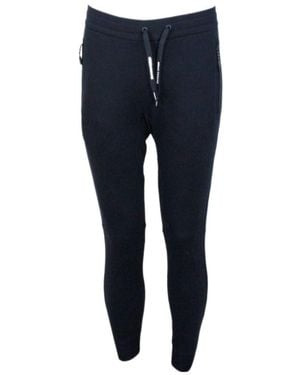 ARMANI EXCHANGE Logo-Printed Drawstring Track Trousers - Blue