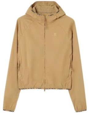 Burberry Stretch Nylon Hooded Jacket - Natural