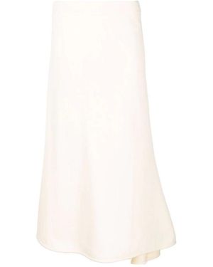 Jil Sander Asymmetrical Midi Skirt - White