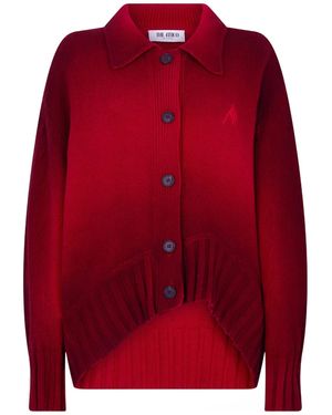 The Attico The Sprayed Knit Button Cardigan - Red