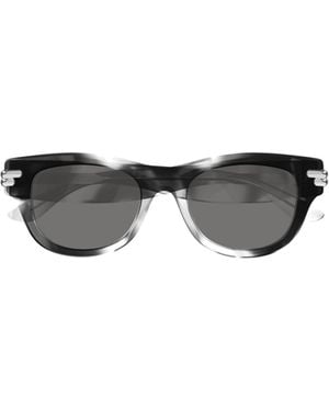 Bottega Veneta Eyewear Oval Frame Sunglasses - White