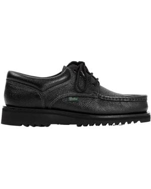 Paraboot Grained Leather Derby Shoes - Black