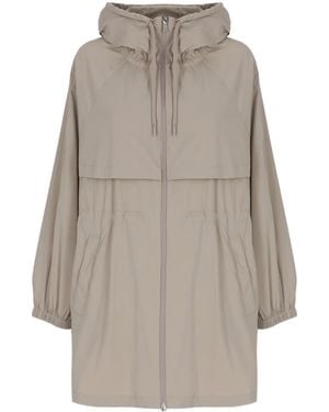 Herno Drawstring Waist Hooded Jacket - Gray