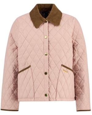 Barbour Liddesdale Cropped Diamond Quilted Jacket - Pink
