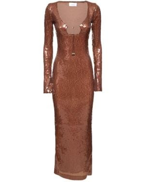 16Arlington Sequined Long-Sleeved Dress - Brown