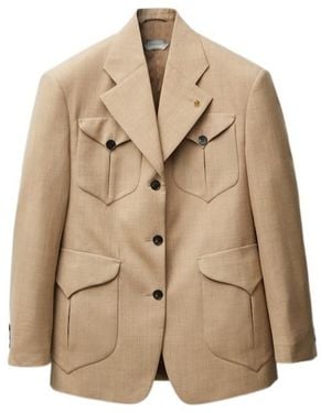 Versace Single-Breasted Blazer - Natural