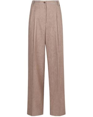 Herno Pinstriped Trousers - Brown