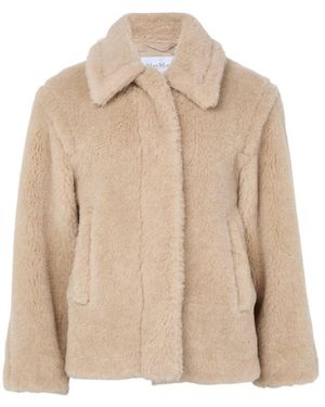 Max Mara Teddy Cropped Coat - Natural