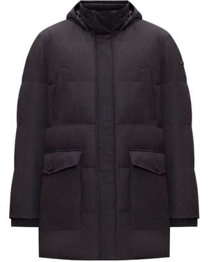 Peserico Quilted Hooded Coat - Blue
