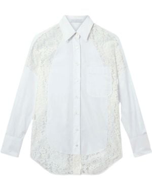 Stella McCartney Lace-Panelled Cotton Shirt - White