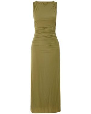 SIR. Cascina Open-Back Gathered Stretch-Jersey Midi Dress - Green