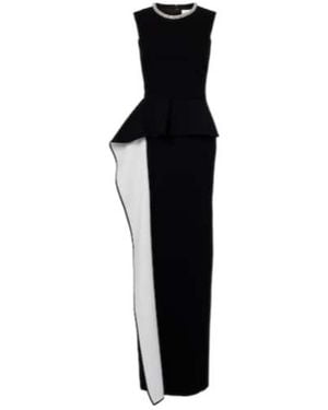 Roland Mouret Embellished Peplum Satin Crêpe Gown - Black