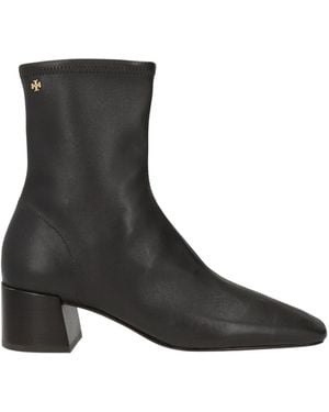 Tory Burch Solidcolour Leather Sock Boots - Black