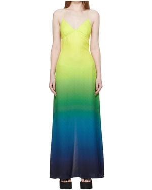CASABLANCA Gradient Halterneck Long Dress - Green
