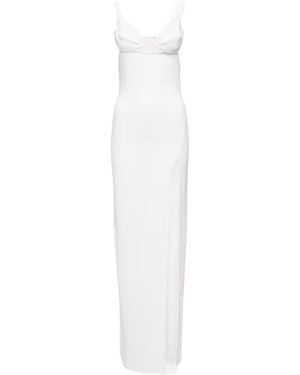 Nensi Dojaka Bridal Cutout Crepe Gown - White