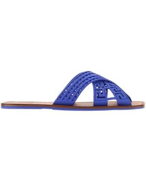 Versace Open-Toe Slip-On Sandals - Blue