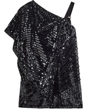PUCCI Asymmetrical Embroidered Foulard Dress - Black