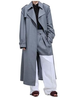Bottega Veneta Wool And Mohair Trench Coat - Blue
