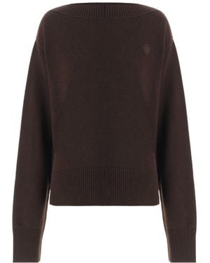 Gucci Knit Cashmere Sweater With Embroidery - Brown