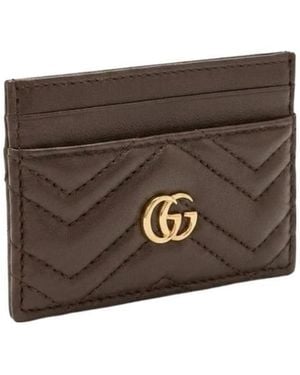 Gucci Gg Marmont Card Case - Brown