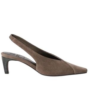 Brunello Cucinelli Suede Slingback Court Shoes - Brown