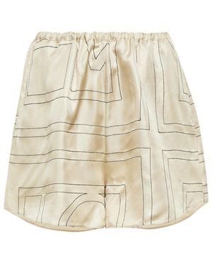 TOTEME Logo Silk Shorts - Natural