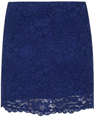 Gianluca Capannolo Floral Lace Mini Skirt - Blue
