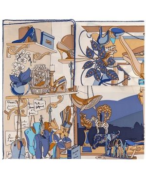 Ferragamo Logo Scarf - Blue
