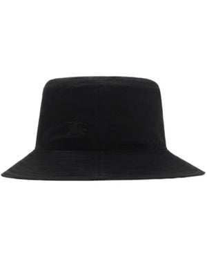 Burberry Reversible Gabardine Pull-On Bucket Hat - Black