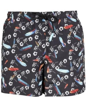 Marcelo Burlon County Of Milan Drawstring Swim Shorts - Blue