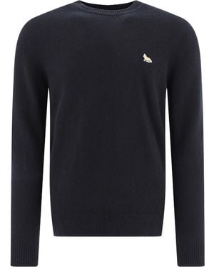 Maison Kitsuné Maison Kitsuné Baby Fox Patch Cosy R-Neck Pullover - Blue