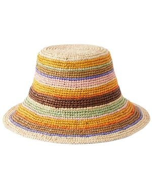 Zimmermann Striped Raffia Bucket Hat - Metallic