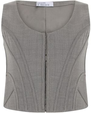 GIUSEPPE DI MORABITO Hook-Front Bustier Top - Grey