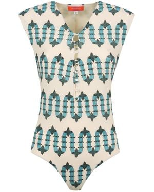 La DoubleJ La Doublej Patterned Bodysuit - Blue