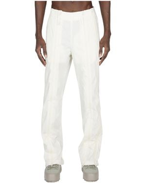 Post Archive Faction PAF Pleated Zipper Casual Trousers - White