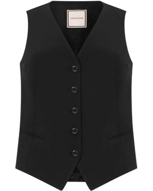 Tagliatore Buttoned Tailored Vest - Black