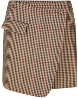 Dries Van Noten Checked Skirt - Brown