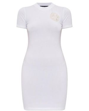 Versace Jeans Couture Couture Logo Printed Mini Dress - White
