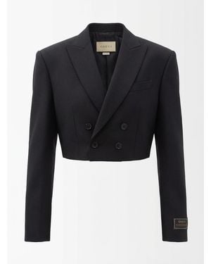 Gucci Cropped Wool Blazer - Black