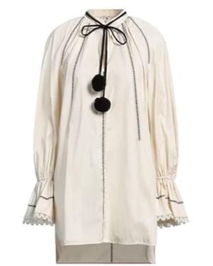 Max Mara Spliced Long-Sleeve Dress - White