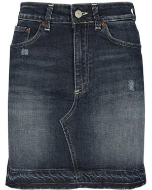 Dondup Faded Denim Mini Skirt - Blue