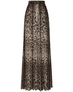 Dolce & Gabbana High-Waist Leopard-Printed Pants - Natural