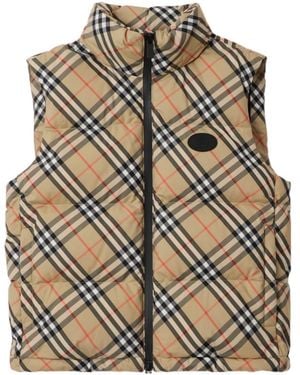 Burberry Check Puffer Gilet - Metallic