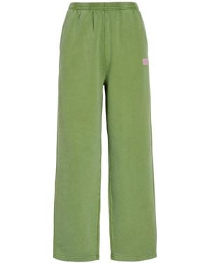 American Vintage Plizzy Logo-Print Cotton Joggers - Green