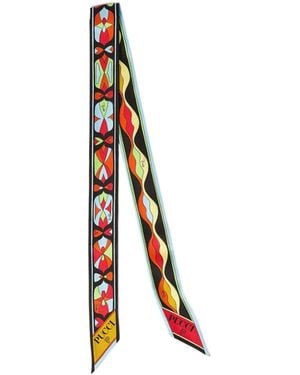 PUCCI Mixed Print Silk Bandeau - White