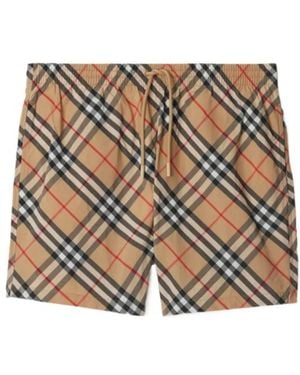 Burberry Check Printed Drawstring Swim Shorts - Multicolor