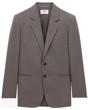 Saint Laurent Yves Single-Breasted Jacket - Brown