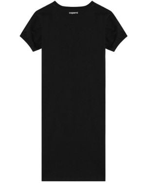 Coperni Gathered Heart-Motif Crewneck Mini Dress - Black