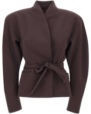 ANDAMANE Long-Sleeve Stand-Collar Jacket - Brown